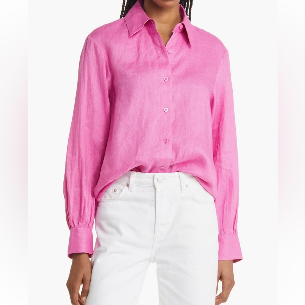 & Other Stories NWOT Pink Linen Blouse